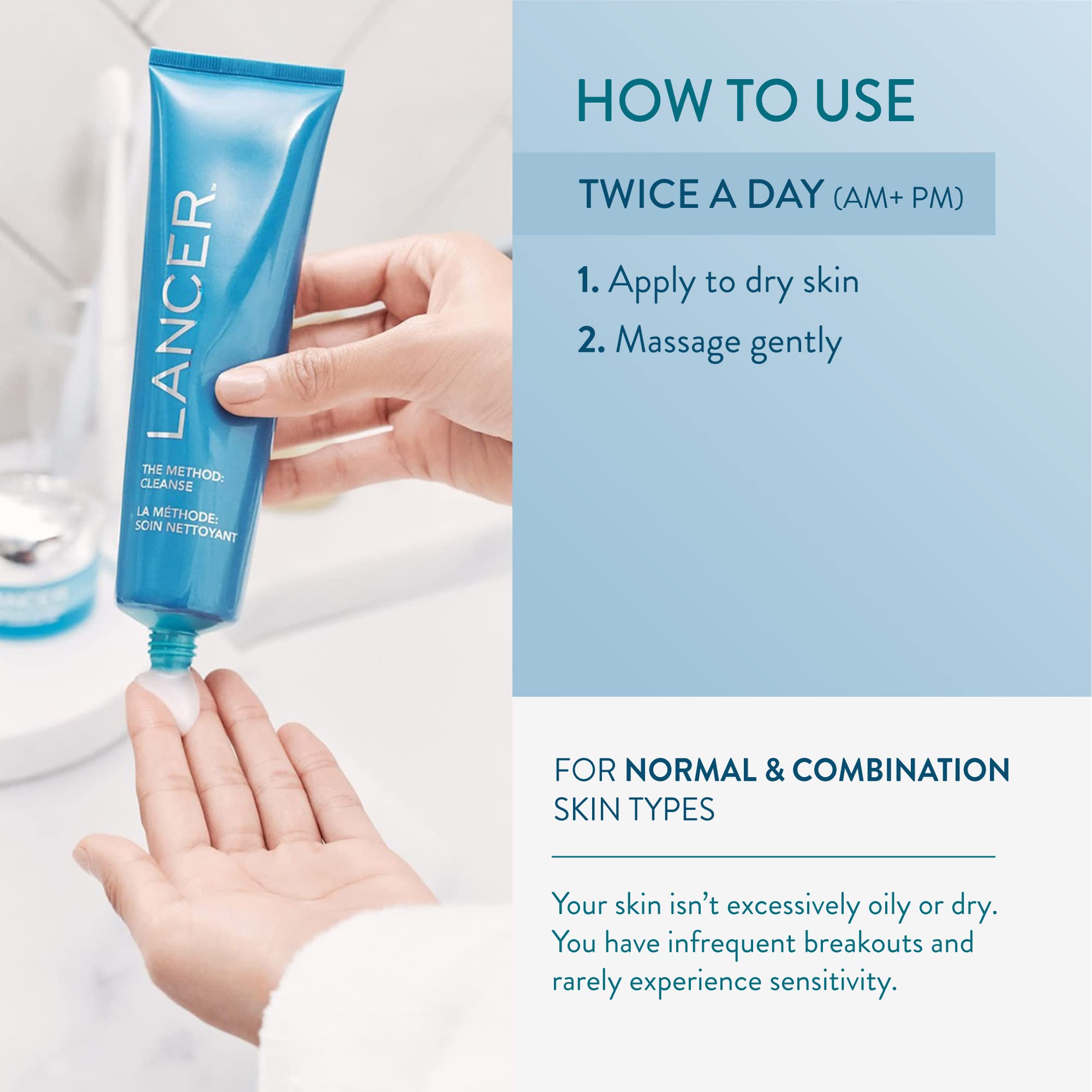 Lancer Skincare The Method: Cleanse Normal-Combination Skin Bonus Size, 8 Fl Oz, 6-Month Supply, Removes Impurities, Surface Dirt and Sebum